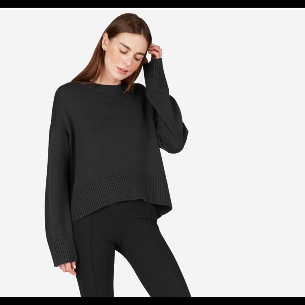 Everlane Soft Cotton Square Crew Sweater Large